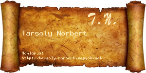 Tarsoly Norbert névjegykártya