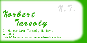 norbert tarsoly business card